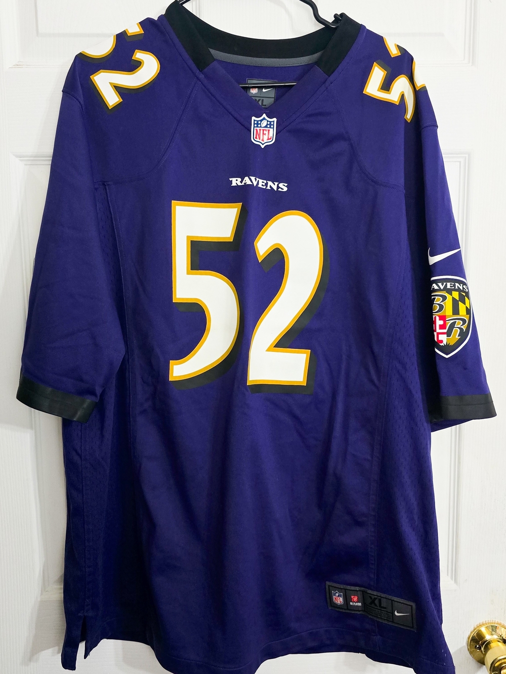 Nike On Field Baltimore Ravens Ray Lewis #52 Jersey XL Purple NFL Authentic